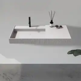 Раковина подвесная ABBER STEIN 120х48х12 AS2628, прямоугольная, белая матовая