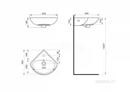 Раковина Santek Ирис 36 отверстие под смеситель 1WH110514
