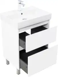 Тумба под раковину Aquanet Nova Lite 2.0 60 напольная, белый глянец, 346336