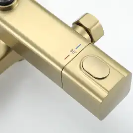 Душевая система Gappo G2491-3 с тропическим душем и термостатом, Золото матовое