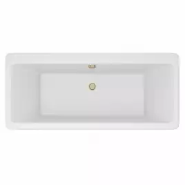 Ванна из литьевого мрамора  Aqua de Marco CRETE 179х79 с бронзовым полотенцедержателем Белая 1180WBKRI