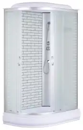 Душевая кабина Loranto 120х80х215  поддон 20 см белый кирпичный узор, стекло 4 мм профиль хром (CS-66120-20R FW 120)