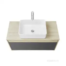 Тумба под раковину Aquaton Лофт Урбан 100 1A247701LQX60 подвесная цвет, серый графит / дуб орегон