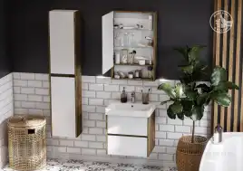 Зеркало-шкаф Aquaton Сканди 55 1A252102SDZ90  цвет, белый / дуб рустикальный