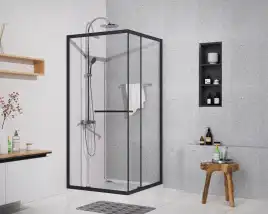 Душевой уголок Azario 90х90 AZ-L47-90-MB-CL, профиль черный матовый, стекло Прозрачное