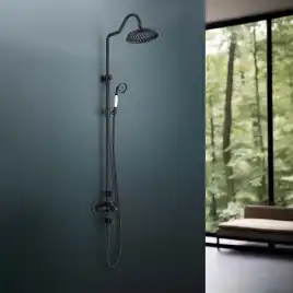 Душевая система Aquatek КЛАССИК AQ2563MB с термостатом, Черный матовый