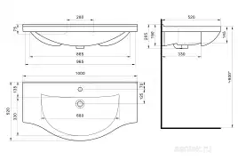 Раковина Santek Эльбрус 100 отверстие под смеситель 1WH110255