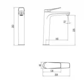Смеситель для накладной раковины Lemark Bronx LM3709GM, однорычажный, высокий, Графит брашированный