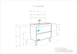 Тумба под раковину Aquaton Сканди 90 1A251901SDZ90 подвесная цвет, белый / дуб рустикальный