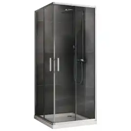 Душевой уголок ABBER Schwarzer Diamant 90х90 см, AG020905, профиль хром, стекло прозрачное