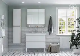 Тумба под раковину Aquaton Сканди 90 1A251901SDB20 подвесная цвет, белый / дуб верона