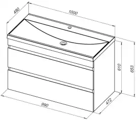 Тумба под раковину Aquanet Нота New 100 белый глянец 335420