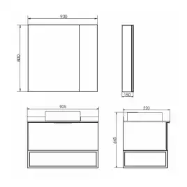 Тумба с умывальником Comforty Порто 90 Дуб темно-коричневый, 00-00008927