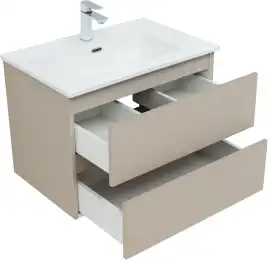 Тумба под раковину Aquanet Вега 2.0 70 бежевый, подвесная, 337942