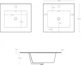 Раковина Aquanet Flat 50 303190 прямоугольная, Белая глянцевая