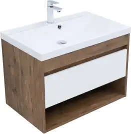 Тумба под раковину Aquanet Тренд 75 дуб рустикальный/белый сатин, 345118