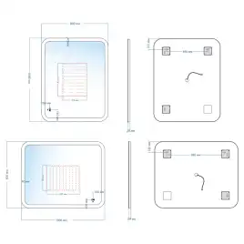Зеркало с подсветкой AVS Байкал 100x80 см, антипар и часы