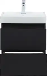 Тумба под раковину Aquanet Вега 2.0 50 черный, подвесная, 337952
