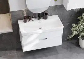 Тумба под раковину Aquaton Оливия 90 1A254401OL010 подвесная цвет, белый матовый