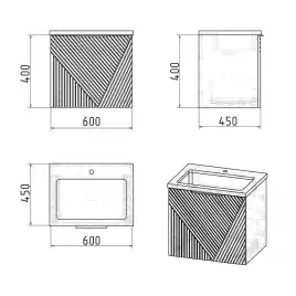 Тумба под раковину Grossman Блисс 60 подвесная, белая матовая (106044)