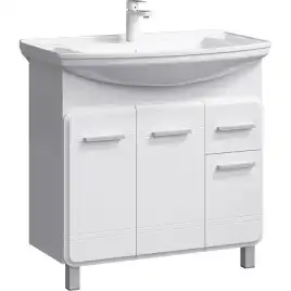 Тумба с раковиной напольная Aqwella Corsica 85 см, KOR0108, цвет Белый