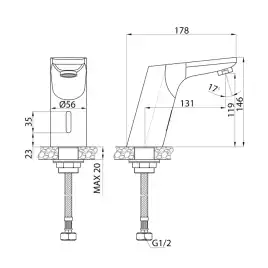 Смеситель для раковины IDDIS Pulse PULSBS0i86  цвет, Глянцевый хром