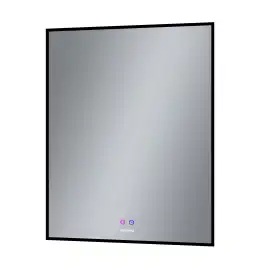 Зеркало Grossman PRAGMA-норма BLACK 70х80 1870802 с подстветкой, сенсорный выключатель, с подогревом, Черный матовый