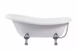 Ванна из литьевого мрамора  Aqua de Marco EDELWEISS 170х78 с серебряными ножками Белая 1170WSEDE