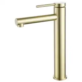 Смеситель для накладной раковины Abber Emotion AF8811G, однорычажный, высокий, Брашированное золото