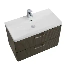 Тумба под раковину BelBagno DUE-600-2C-SO-GM-P подвесная Оружейная сталь