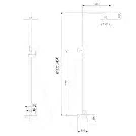Душевая стойка ABBER Weiss Insel AF8020FWL без излива, белый матовый