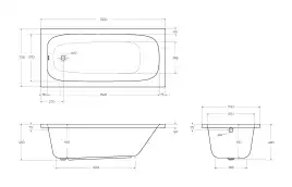Акриловая ванна CEZARES ECO-150-70-41-W37, Белая