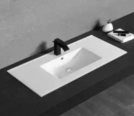 Умывальник CeramaLux YJ803-80 810х395х175 Полувстраиваемая цвет Белый