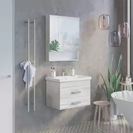 Тумба с умывальником Comforty Никосия 70П Дуб белый, 00-00005792