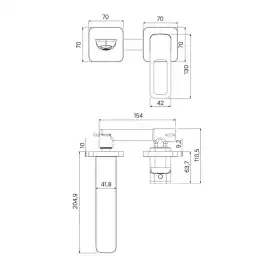 Смеситель для раковины IDDIS Slide SLIBL00i65 встраиваемый, с внутренней частью , Матовый черный