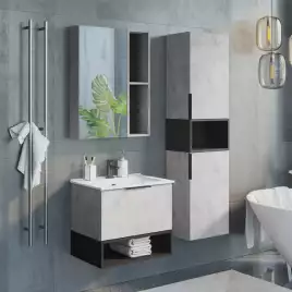 Тумба с умывальником Comforty Франкфурт 60 Бетон светлый, 00-00004332