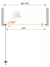 Душевая дверь Cezares ECO 70 см, ECO-O-B-1-70-C-NERO, профиль Хром, стекло Прозрачное