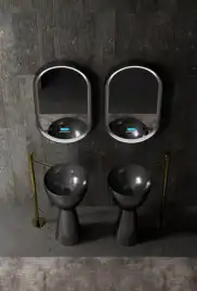 Раковина напольная карбоновая ABBER KARBON 45х45х90 AK2003, круглая, черная