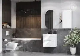 Тумба под раковину Aquaton Оливия 55 1A254201OL010 подвесная цвет, белый матовый