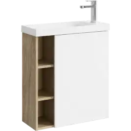 Тумба с раковиной подвесная Aqwella 5 Stars Alba 60 см, ALB0106RDD+ALB0706WM, цвет Дуб Давос