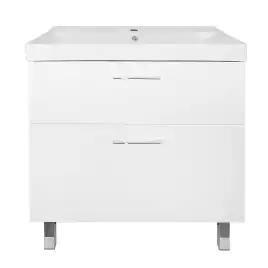 Тумба с раковиной Azario Ника 80 CS00091370, напольная, Белая глянцевая