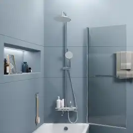 Душевая система IDDIS Shelfy SHESBBTi06 для ванны с изливом цвет, Глянцевый хром