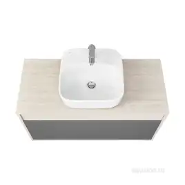 Тумба под раковину Aquaton Лофт Урбан 100 1A247701LQX60 подвесная цвет, серый графит / дуб орегон