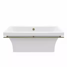 Ванна из литьевого мрамора  Aqua de Marco CRETE 179х79 с бронзовым полотенцедержателем Белая 1180WBKRI