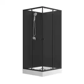 Душевая кабина Loranto NEO 90x90x190 с низким поддоном 15см, профиль черный-матовый, CS-21801BP