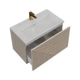 Тумба под раковину Grossman Блисс 80 подвесная, бежевый матовый (108047)