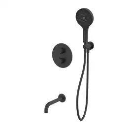 Душевая система для ванны WHITECROSS Y black YSET10TOPBL, термостатическая, скрытого монтажа, Черный матовый