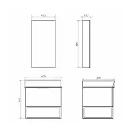 Тумба с умывальником Comforty Порто 60 Дуб темно-коричневый, 00-00010677