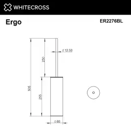 Ершик для унитаза Whitecross ERGO black, ER2276BL, Черный матовый