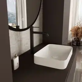 Смеситель для раковины Vincea City VBF-2C2MB однорычажный, черный матовый